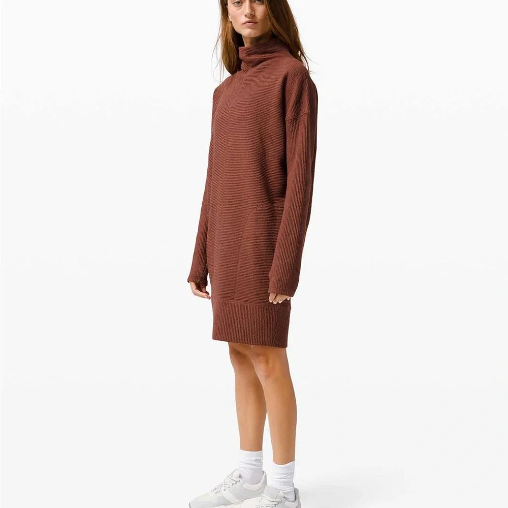 🆕 Lululemon Call for Cozy Dress Heathered Ancient Copper